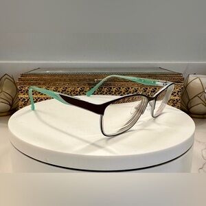 VTG B.U.M. Equipment - Darling - Rx - Plum/Aqua Eyeglass Frames - EUC